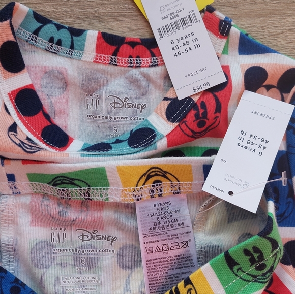 Gap Mickey pajamas size 6 - Picture 6 of 16